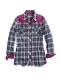 Tin Haul 00167 Star Ombre Plaid (Blue) - Women's Western Rodeo Shirt