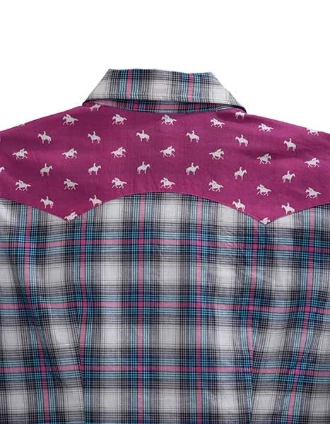 Tin Haul 00167 Star Ombre Plaid (Blue) - Women's Western Rodeo Shirt