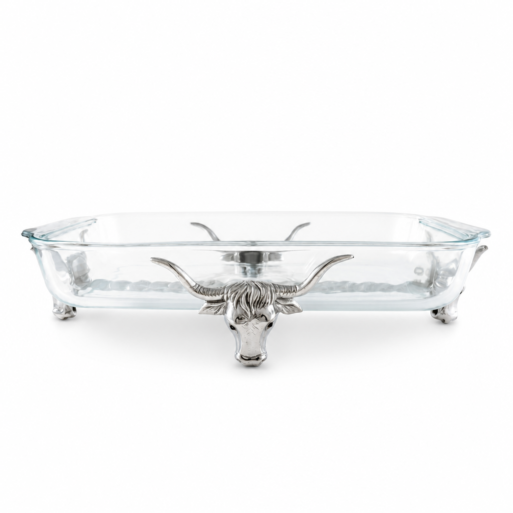 Long Horn Steer Pyrex Holder 3qt