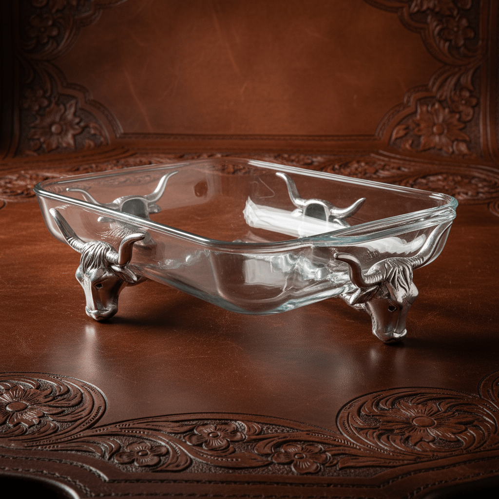 Long Horn Steer Pyrex Holder 3qt