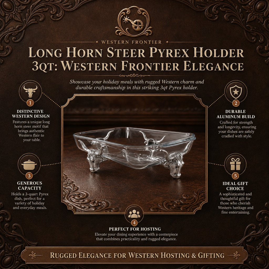 Long Horn Steer Pyrex Holder 3qt