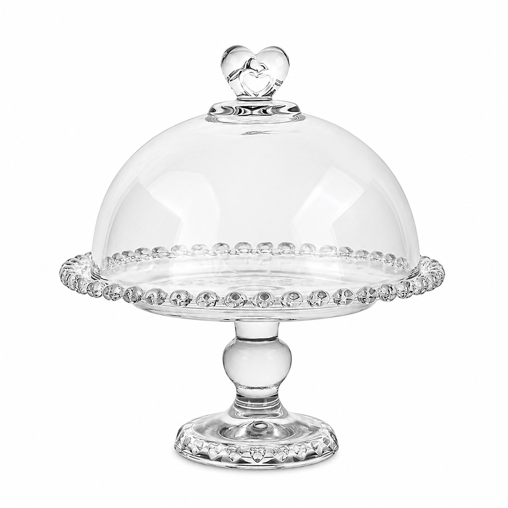 Elegant Glass Dessert Stand Set with Cloche Lids
