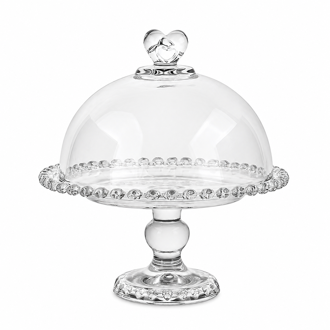 Elegant Glass Dessert Stand Set with Cloche Lids