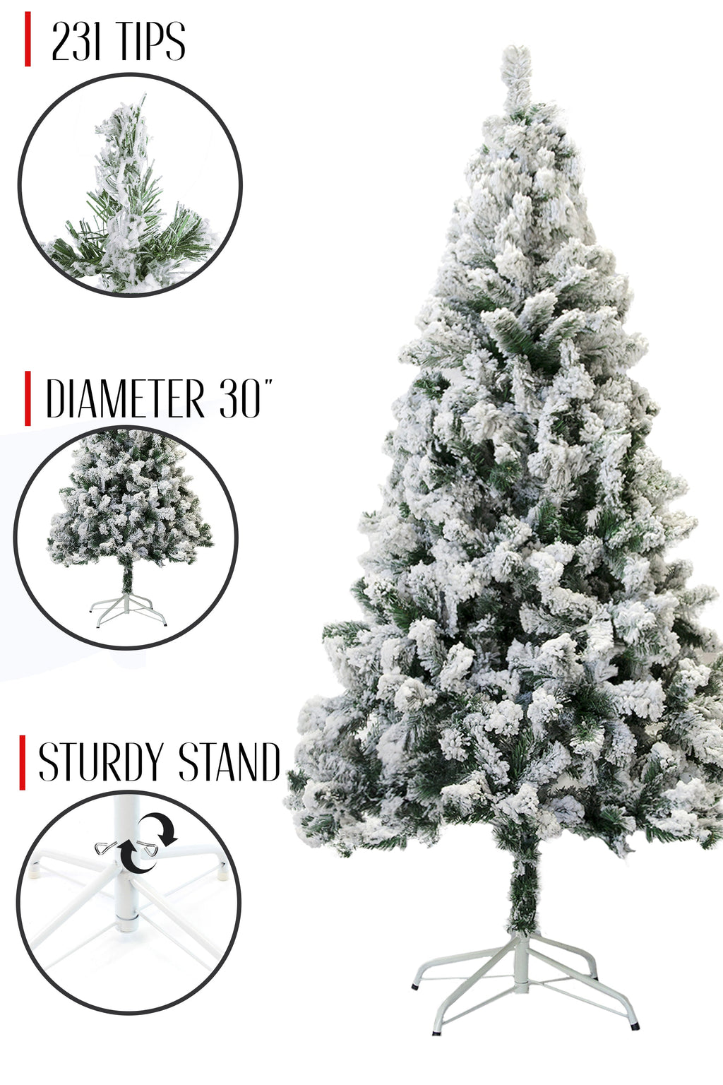 Perfect Holiday Snow Flocked Christmas Tree 4’-7’ available