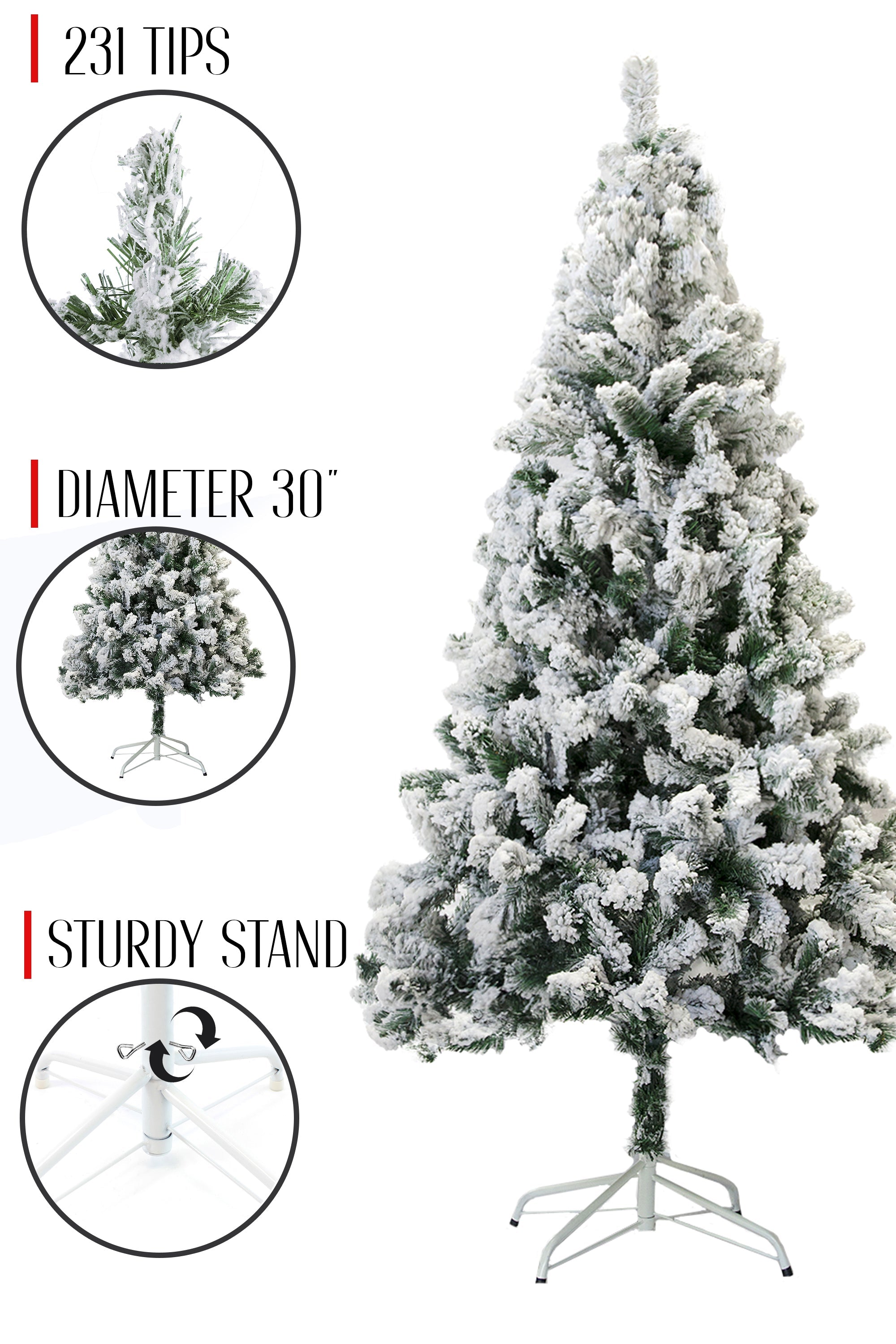 Perfect Holiday Snow Flocked Christmas Tree 4’-7’ available
