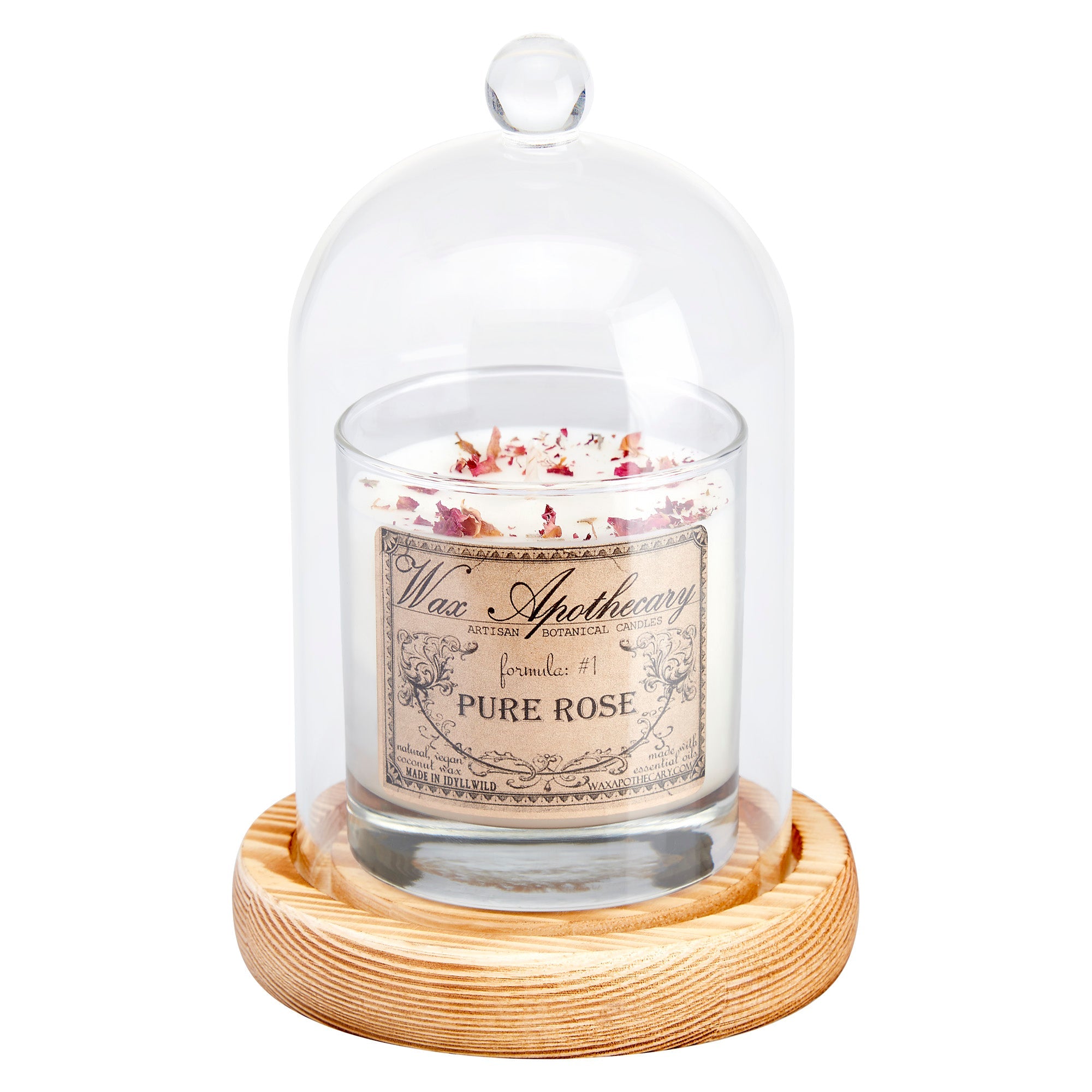 Cloche Glass Bell Jar with Solid Wood Base NEW SIZE