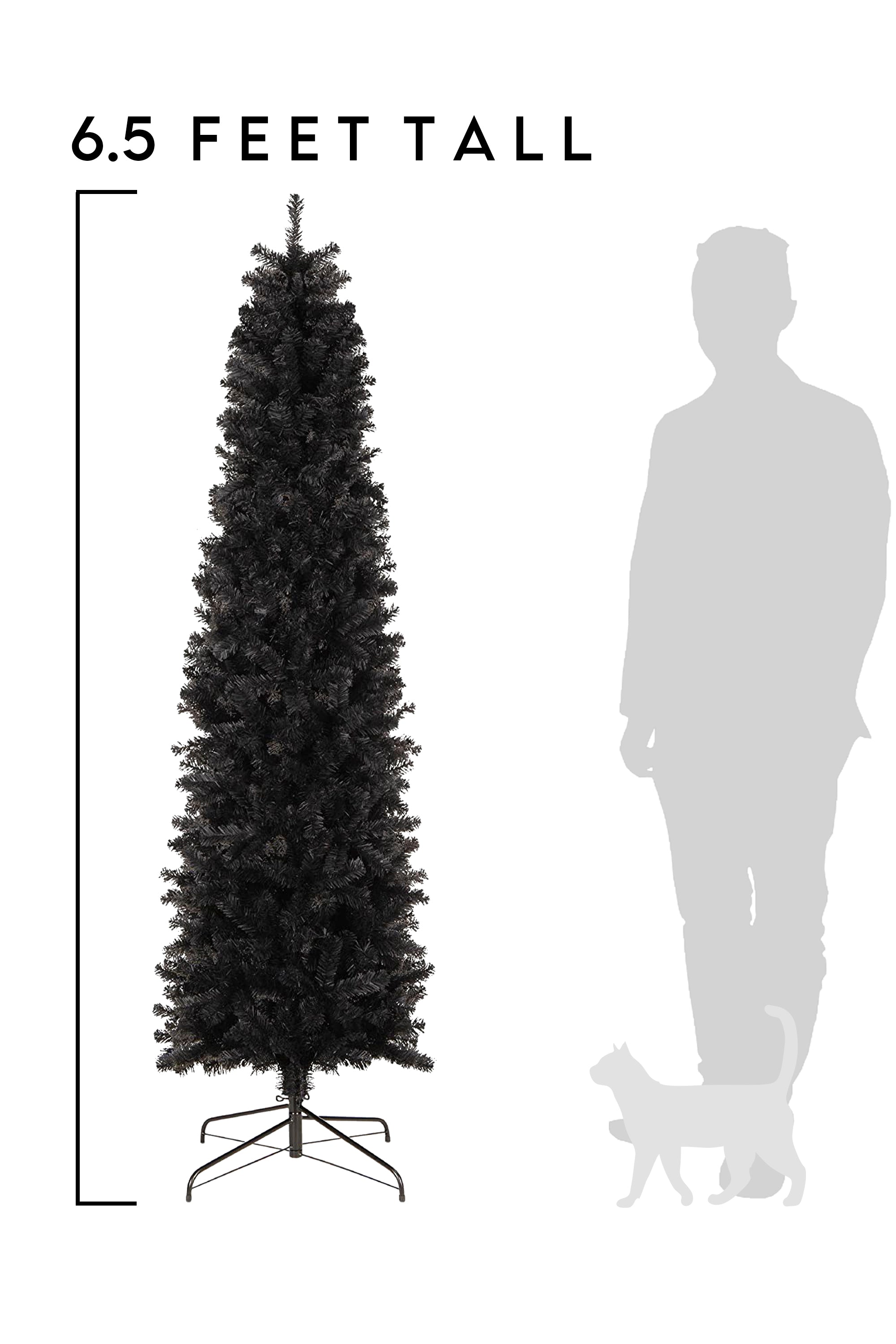 6.5ft Christmas, Halloween Tree Pencil, Black