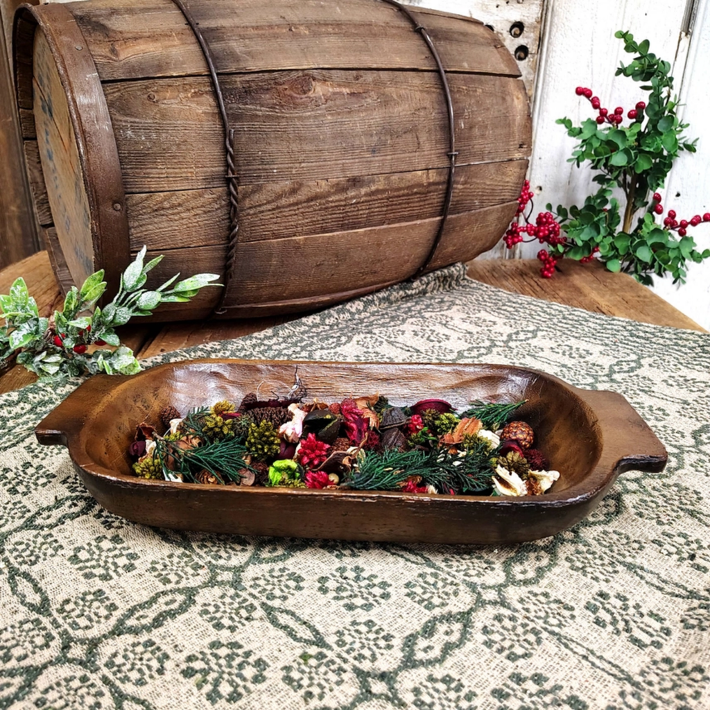 Treenware Dough Bowl for Rustic Farmhouse Decorating