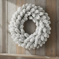24 inch Wreath Snow Flock - Unlit