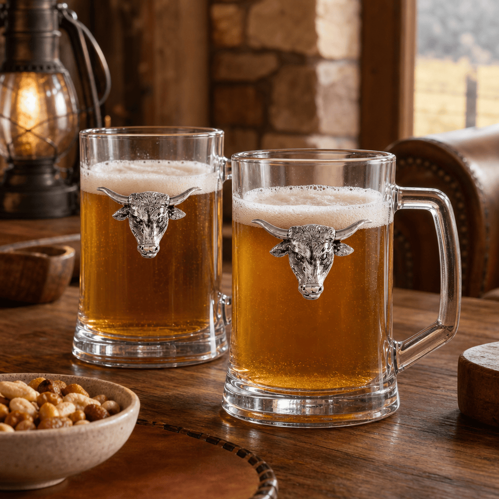 Longhorn Beer Mugs - Set of 2