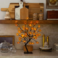 18" Pre-Lit Autumn Artificial Maple Fall Tree with 48 Warm White LED Maple Shaped Lights