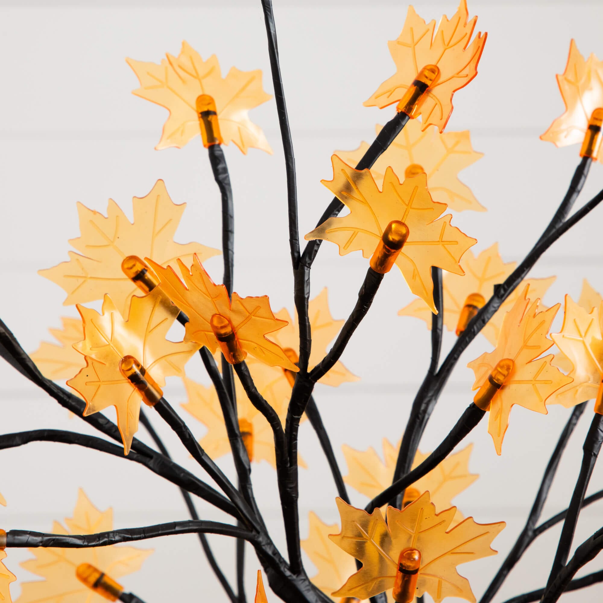 18" Pre-Lit Autumn Artificial Maple Fall Tree with 48 Warm White LED Maple Shaped Lights