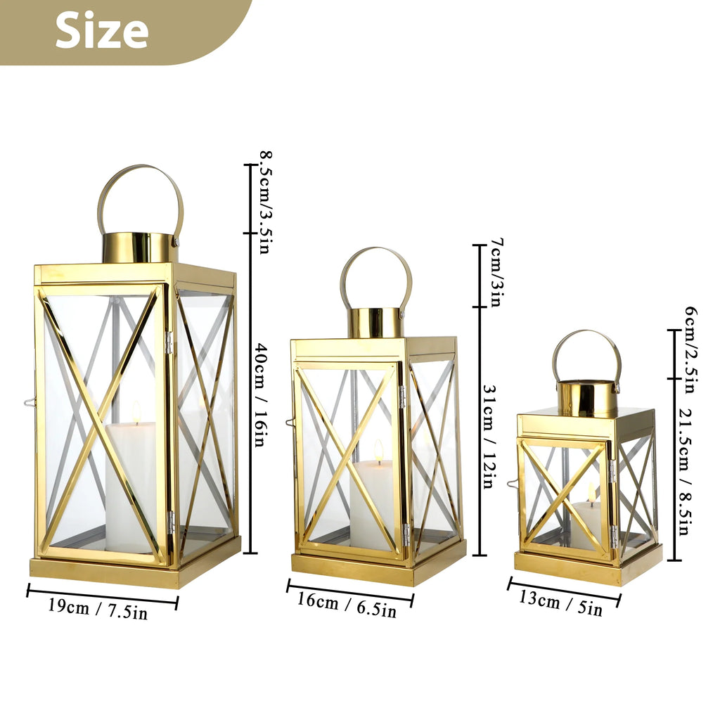 8/12/16 Inch Opulent Metal Candle Lanterns Candle Holder
